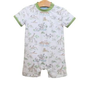Trotter Street Baby Safari Animal Short Sleeve Romper in size 3 months